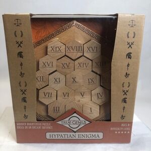 True Genius Hypatian Enigma Wooden‎ Brainteaser Puzzle Ancient Artifact NEW